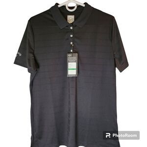 NWT Callaway Golf Women's Opti Dri Cooling Polo Shirt Black Sz Large
